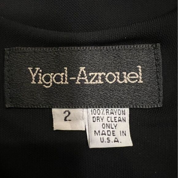 SOLD Yigal-Azrouel Little Black Rayon Spaghetti Straps Cocktail Slip Dress Si… - Picture 3 of 3